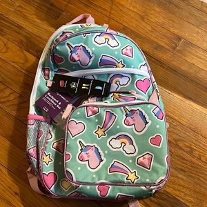 Green and pink Backpack and Lunchbox Set